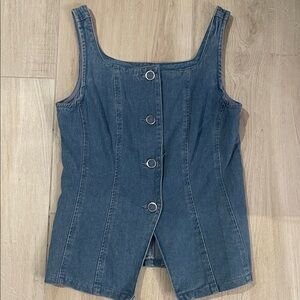 Bailey/44 Square Neck Denim Button-Front Tank Top